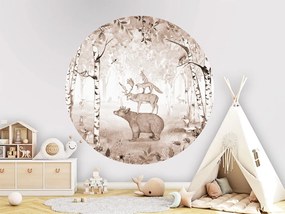 Bear King Ταπετσαρια Τοιχου Καφε Στρογγυλη 80cm