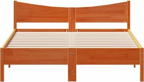 vidaXL Σκελετός Κρεβ. Χωρίς Στρώμα Καφέ Κεριού 150x200 εκ Μασίφ Πεύκο