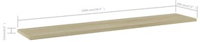 vidaXL Ράφια Βιβλιοθήκης 4 τεμ. Sonoma Δρυς 100x20x1,5 εκ. Μοριοσανίδα