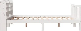vidaXL Σκελετός Κρεβ. Χωρίς Στρώμα Λευκό 135x190 εκ Μασίφ Πεύκο