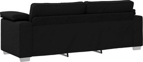 vidaXL 3-Θέσιος καναπές Μαύρο 220 cm ύφασμα