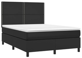 ΚΡΕΒΑΤΙ BOXSPRING ΜΕ ΣΤΡΩΜΑ &amp; LED ΜΑΥΡΟ 140X190 ΕΚ. ΣΥΝΘ. ΔΕΡΜΑ 3135879