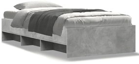 vidaXL Πλαίσιο Κρεβατιού Γκρι Σκυροδέματος 75 x 190 εκ. Επεξεργ. Ξύλο