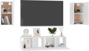 vidaXL Έπιπλα Τηλεόρασης Σετ 4 Τεμαχίων Λευκό από Επεξ. Ξύλο