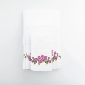 Πετσέτα Προσώπου Bougainvillea - 50 x 90 cm - Λευκό - Borea