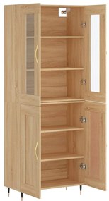 vidaXL Ντουλάπι Sonoma δρυς 69,5 x 34 x 180 εκ. από Επεξεργασμένο Ξύλο