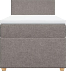 vidaXL Κρεβάτι Boxspring με Στρώμα Taupe 100 x 200 εκ. Υφασμάτινο
