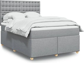 vidaXL Κρεβάτι Boxspring με Στρώμα Αν. Πράσινο 160x200εκ Υφασμάτινο