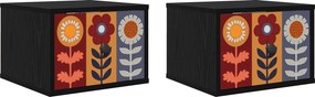 vidaXL Τοίχου κομοδίνο ESSEN 2 τμχ. Μαύρη Δρυς 36 x 33 x 25 εκ.