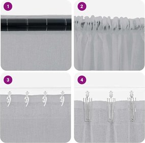 vidaXL Κουρτίνα βυσσινί 2 pcs Σκούρο Γκρι 225 x 140 εκ. Πολυεστέρας