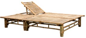 vidaXL Ξαπλώστρα Διπλή από Μπαμπού με Μαξιλάρια