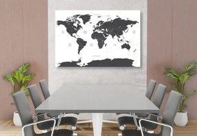 Εικόνα στον παγκόσμιο χάρτη φελλού με μεμονωμένες πολιτείες σε γκρι - 90x60  color mix