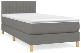 ΚΡΕΒΑΤΙ BOXSPRING ΜΕ ΣΤΡΩΜΑ ΣΚΟΥΡΟ ΓΚΡΙ 100X200 ΕΚ. ΥΦΑΣΜΑΤΙΝΟ 3140754