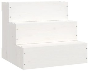 vidaXL Σκάλα Κατοικίδιου Λευκό 40x37,5x35 εκ. από Μασίφ Ξύλο Πεύκου