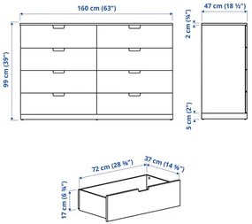 NORDLI συρταριέρα με 8 συρτάρια, 160X99 cm 292.395.05