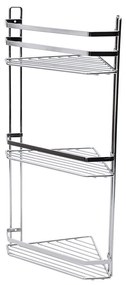 Estia 02-6464 Elegant Γωνιακή Επιτοίχια Ραφιέρα Μπάνιου Μεταλλική με 3 Ράφια, 28x18x54cm