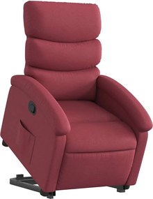 vidaXL Πολυθρόνα Ανακλινόμενη με Ανύψωση Μπορντό Υφασμάτινη