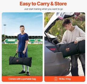 VEVOR 6x4FT Soccer Rebound Trainer Soccer Training Equipment Double-Sided Net