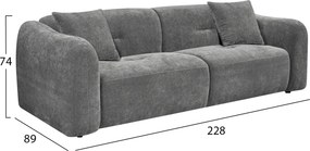 ΣΕΤ ΣΑΛΟΝΙ 2ΤΜΧ 3Θ+2Θ JUNOA HM10819.01 ΓΚΡΙ ΥΦΑΣΜΑ