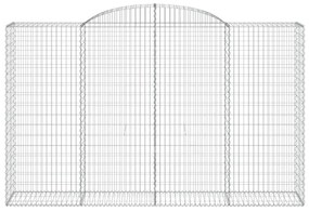 vidaXL Συρματοκιβώτια Τοξωτά 3 τεμ. 300x50x180/200 εκ. Γαλβαν. Ατσάλι