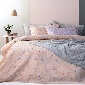 Μαξιλαροθήκες FL6262 (Σετ 2τμχ) Beige-Lila Palamaiki 52X72 100% Βαμβάκι