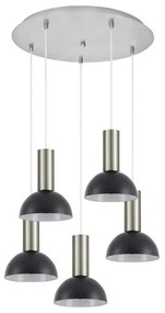Κρεμαστό Φωτιστικό 5xE27 Καμπάνες Adept Tube Homelighting-77-8468-Νίκελ Ματ 77-8468