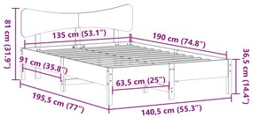 ΣΚΕΛΕΤΟΣ ΚΡΕΒΑΤΙΟΥ ΧΩΡΙΣ ΣΤΡΩΜΑ 135X190 ΕΚ ΜΑΣΙΦ ΞΥΛΟ ΠΕΥΚΟΥ 3328247