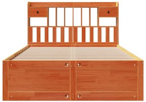 vidaXL Κρεβάτι Βιβλιοθήκη Χωρίς Στρώμα 150x200 εκ Μασίφ Ξύλο Πεύκου