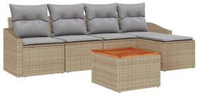 vidaXL Σετ Καναπέ Κήπου 6 pcs Μπεζ, ανοιχτό γκρι