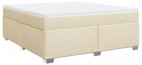 vidaXL Κρεβάτι Boxspring με Στρώμα Κρεμ 180x200 εκ. Υφασμάτινο