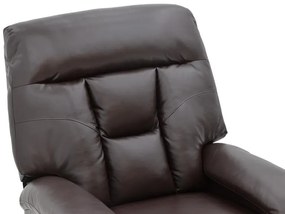 Πολυθρόνα relax με μηχανισμό massage Terpsi καφέ PU 80x94x100εκ 80x94x100 εκ.