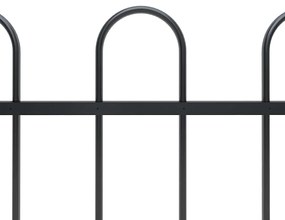 vidaXL Φράχτης Κήπου με Κορυφή από Ατσάλι 181 x 100 εκ. Μαύρος