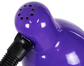 GloboStar® STUDENT PURPLE 01537 Μοντέρνο Επιτραπέζιο Φωτιστικό Γραφείου Μονόφωτο 1 x E27 Μωβ με Λευκό Μεταλλικό με Διακόπτη ΟN/OFF Καμπάνα Φ12 x Υ32cm