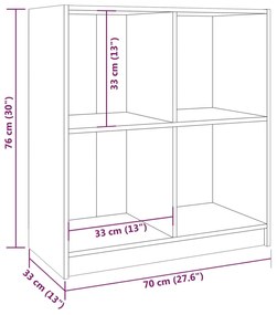 ΜΠΟΥΦΕΣ ΓΚΡΙ 70 X 33 X 76 ΕΚ. ΑΠΟ ΜΑΣΙΦ ΞΥΛΟ ΠΕΥΚΟΥ 809950