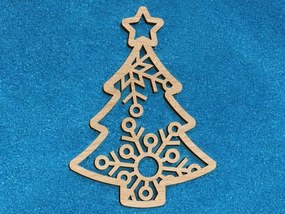 Intra απο ξύλο plywood 3mm-4mm πάχος – Στολίδι Χριστουγεννιάτικου Δέντρου με νιφάδα χιονιού 50x60 cm INTRAVECTRY-MY546677