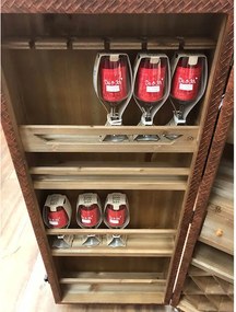 EXTREME INTERIOR DESIGN WOOD WINE RACK SUITCASE LEATHER 99334