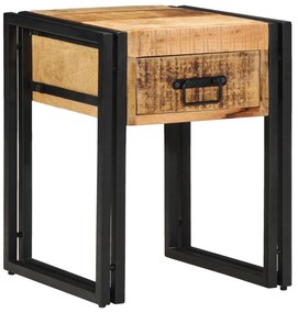 End Table Καφέ και Μαύρο 40 x 40 x 50 cm Στερεό ξύλο μάνγκο