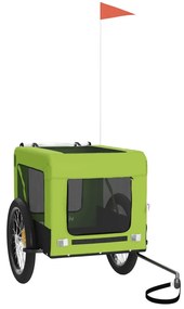 vidaXL Τρέιλερ Ποδηλάτου Κατοικίδιων Πράσινο/Μαύρο Oxford/Σίδηρος