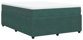 Κρεβάτι Boxspring με Στρώμα Σκούρο Πράσινο 160x200εκ. Βελούδινο - Πράσινο