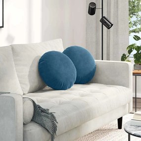 vidaXL Μαξιλάρια καθισμάτων 2 pcs Μπλε Ø 40 x 13 εκ. Βελούδο
