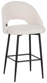 Σκαμπό μπαρ Masebo ύφασμα λευκό - μαύρα μεταλλικά πόδια 48x52x97 εκ. 48x52x97 εκ.