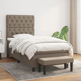 Κρεβάτι Boxspring με Στρώμα Taupe 80x200 εκ. Υφασμάτινο