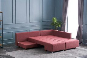 Corner Sofa-Bed Manama Corner Sofa Bed Right - Claret Red Claret Red