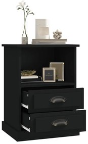 vidaXL Κομοδίνα 2 τεμ. Μαύρα 43 x 36 x 60 εκ.