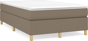 vidaXL Κρεβάτι Boxspring με Στρώμα Taupe 120x200 εκ. Υφασμάτινο