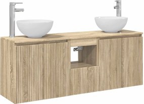 vidaXL Επιτοίχιο Σετ Ντουλαπιών Μπάνιου 3 τμχ. Sonoma Δρυς