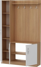Έπιπλο Εισόδου Λευκό / Τικ GRECAN 110x31.8x180