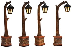 Σετ Διακοσμητική Μινιατούρα Φανάρι LuVille με φωτισμό LED και ύψος 10.5cm - 4 τεμάχια