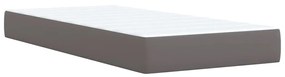 vidaXL Κρεβάτι Boxspring με Στρώμα Γκρι 100x200εκ. από Συνθετικό Δέρμα