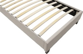 Κρεβάτι Mago pakoworld ύφασμα εκρού 100x200εκ